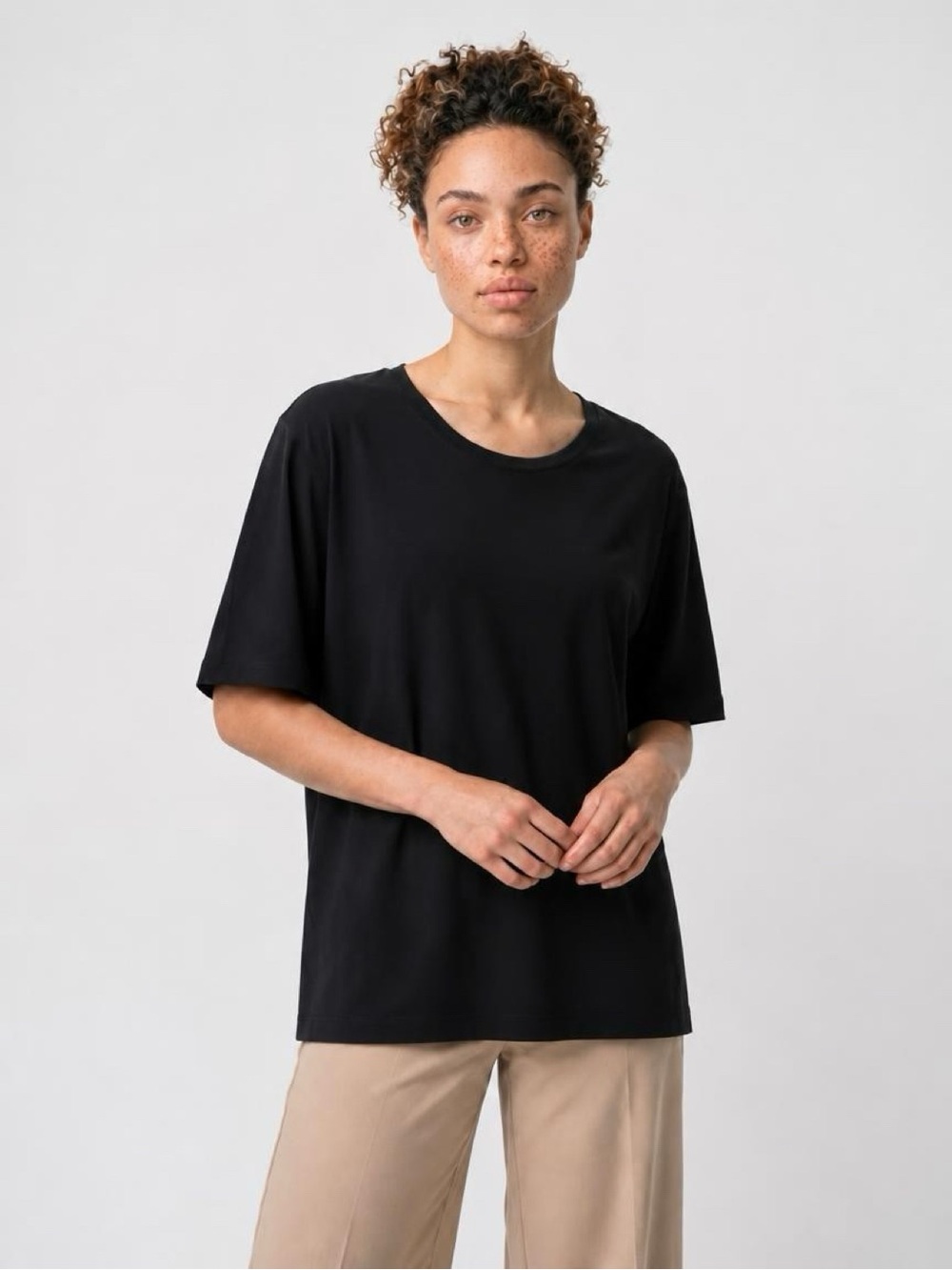 Norma Kamali Women's Navy XL Lifestyle Short Sleeve Boxy Top (09G0899W)